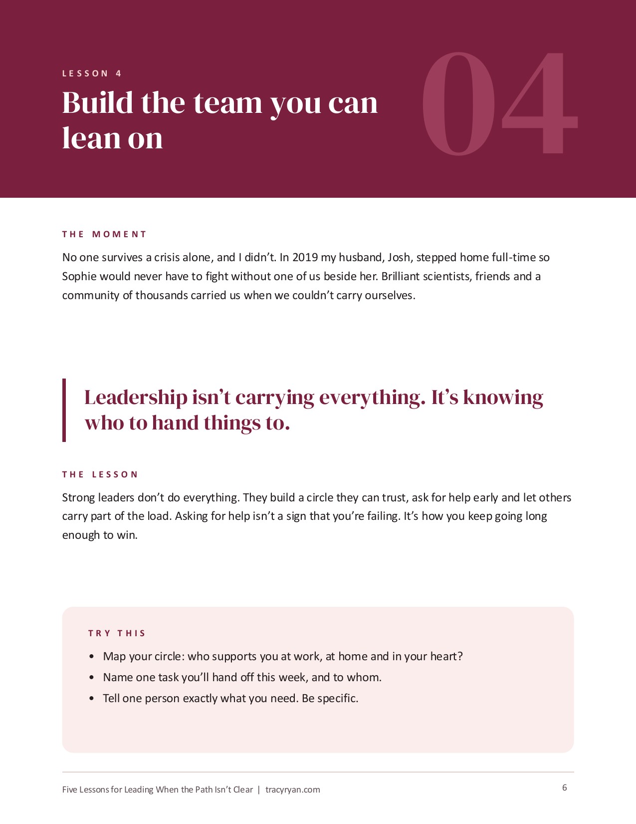 Five Lessons for Leading When the Path Isn’t Clear, page 6