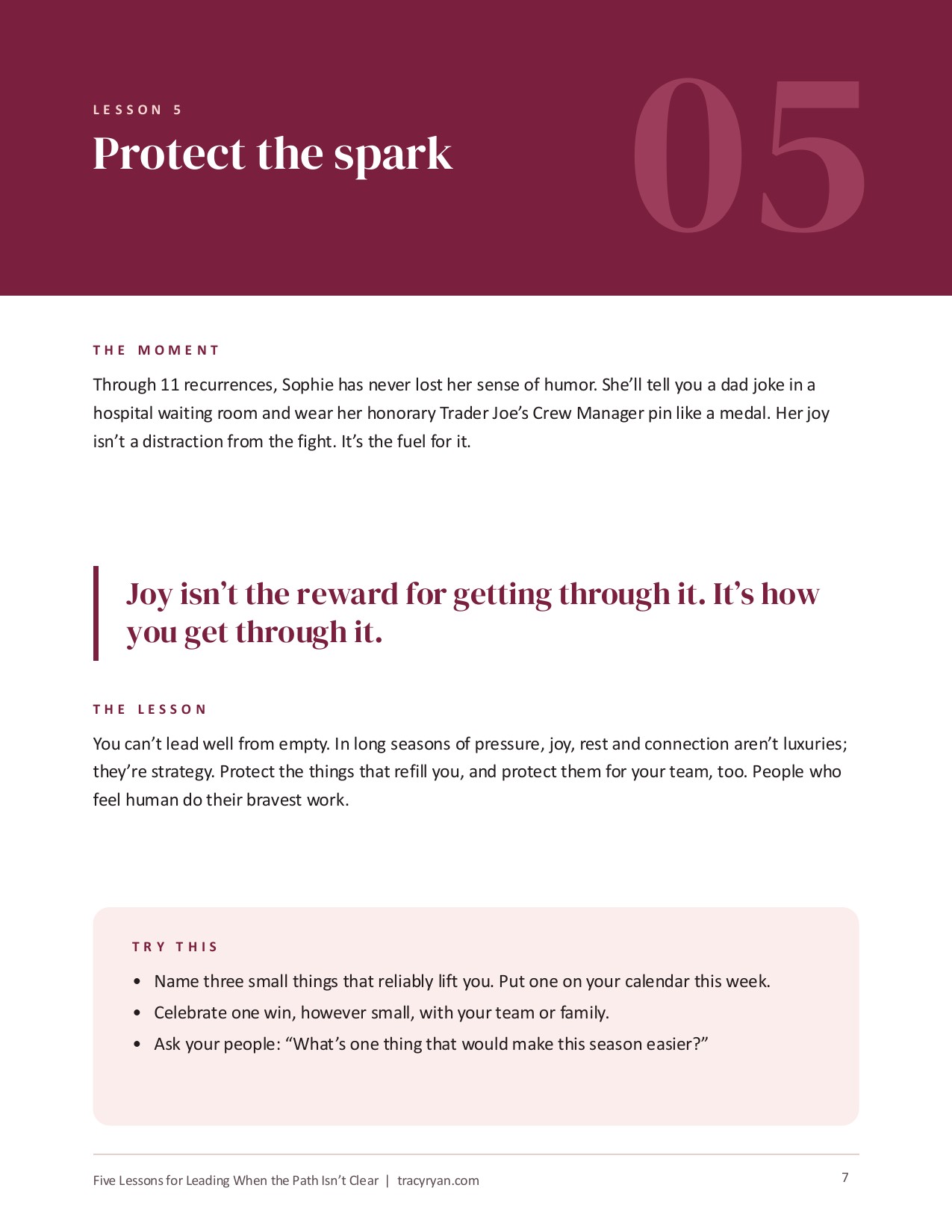 Five Lessons for Leading When the Path Isn’t Clear, page 7