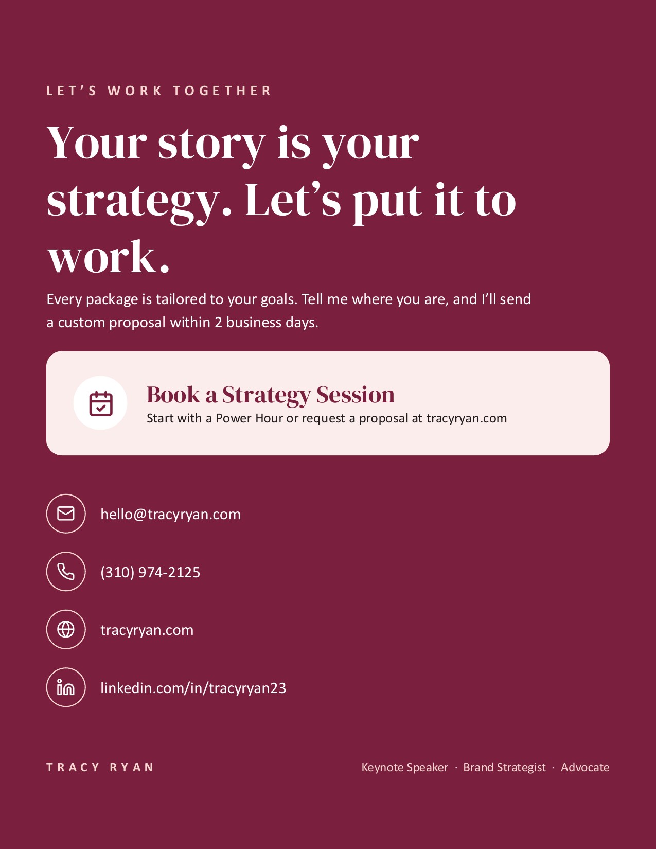 Tracy Ryan Services Guide, page 8